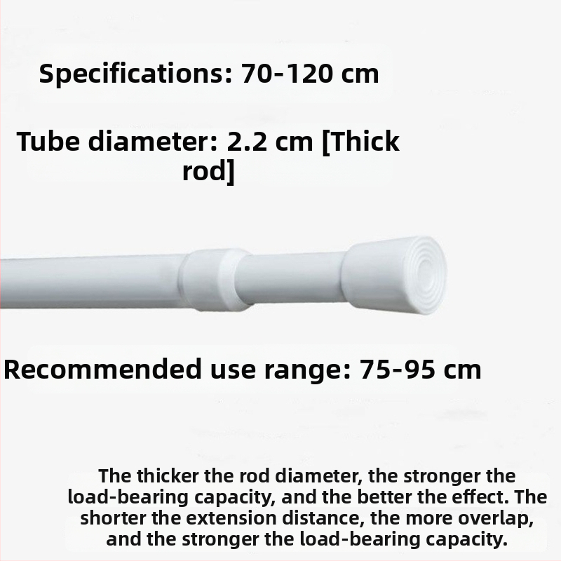 Železný teleskopický tyč na závesy – bez vŕtania, nastaviteľný, viacúčelový pre okno, šatník, dvere, balkón a kúpeľňu