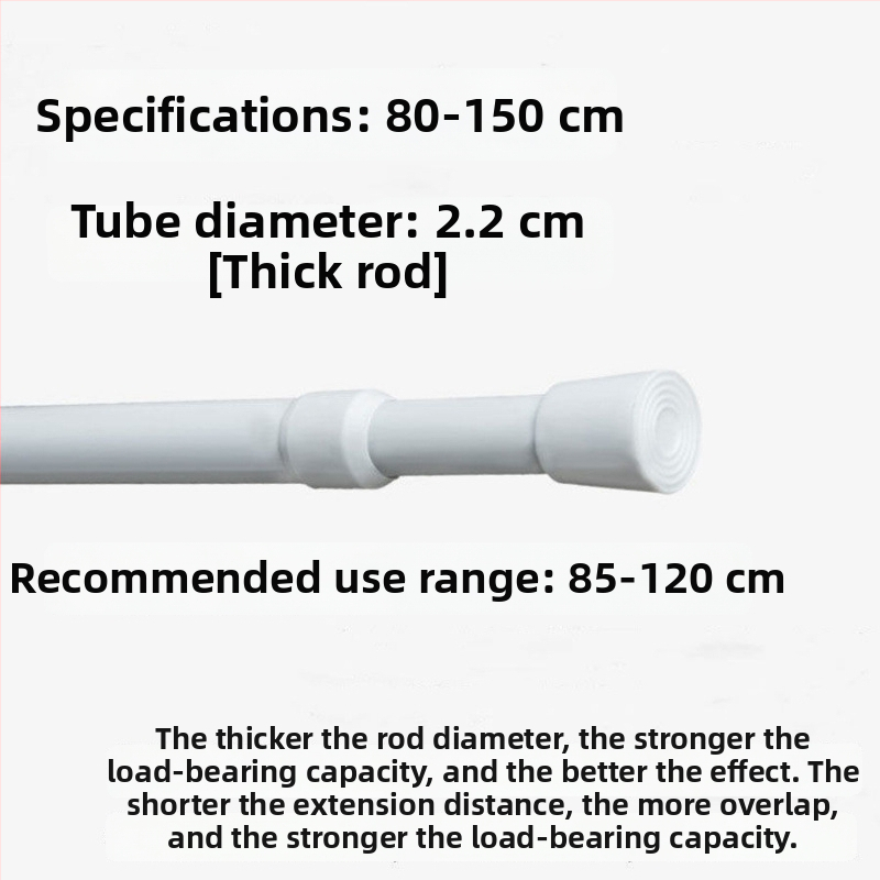 Železný teleskopický tyč na závesy – bez vŕtania, nastaviteľný, viacúčelový pre okno, šatník, dvere, balkón a kúpeľňu