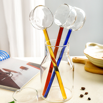 Staklena žlica s dugom drškom i oštrim vrhom – otporna na visoke temperature kuhinjska žlica za kuhanje, kašu i začinjavanje