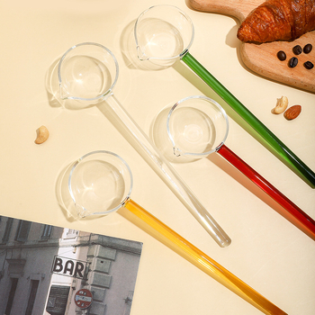 Staklena žlica s dugom drškom i oštrim vrhom – otporna na visoke temperature kuhinjska žlica za kuhanje, kašu i začinjavanje