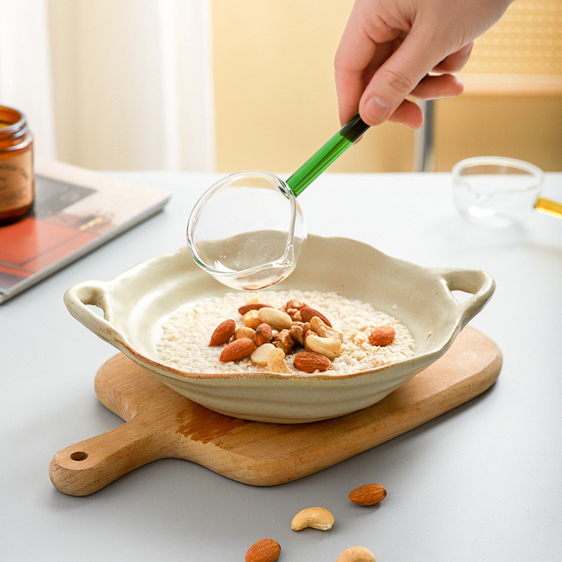 Staklena žlica s dugom drškom i oštrim vrhom – otporna na visoke temperature kuhinjska žlica za kuhanje, kašu i začinjavanje