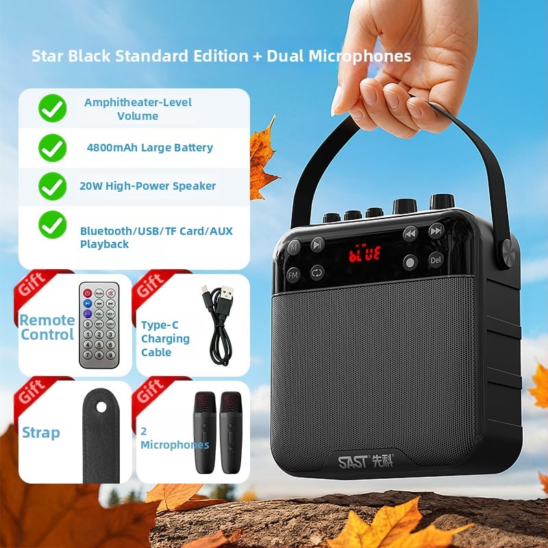 K29 Bluetooth zvučnik sa snimanjem za vanjski ples, 20W, BT 5.0, baterija 2000–4000 mAh, frekvencijski raspon 100 Hz–20 kHz, SNR ≥75 dB