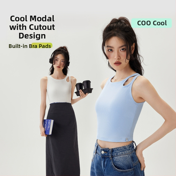 PUNLIEN Podstavljena cami-vest za žene — Slim fit, naramenice, jednobojni uzorak, viskoza/nylon smjesa (50–70% viskoze, 30–50% najlona), elastičan
