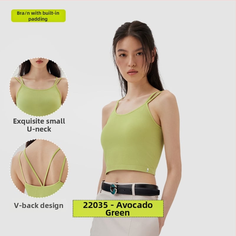 PUNLIEN Podstavljena cami-vest za žene — Slim fit, naramenice, jednobojni uzorak, viskoza/nylon smjesa (50–70% viskoze, 30–50% najlona), elastičan