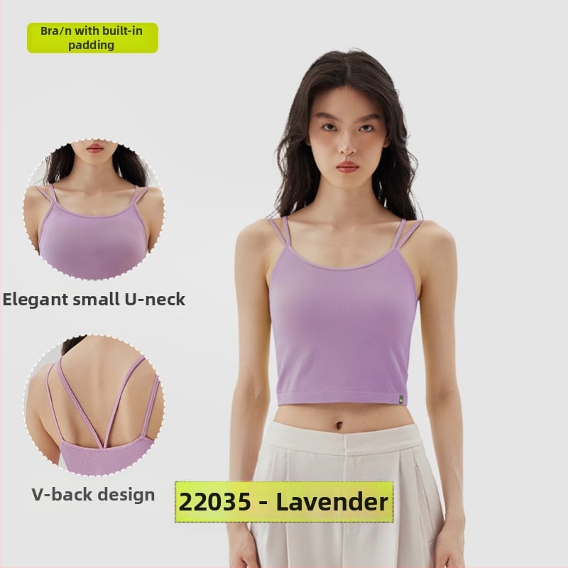 PUNLIEN Podstavljena cami-vest za žene — Slim fit, naramenice, jednobojni uzorak, viskoza/nylon smjesa (50–70% viskoze, 30–50% najlona), elastičan