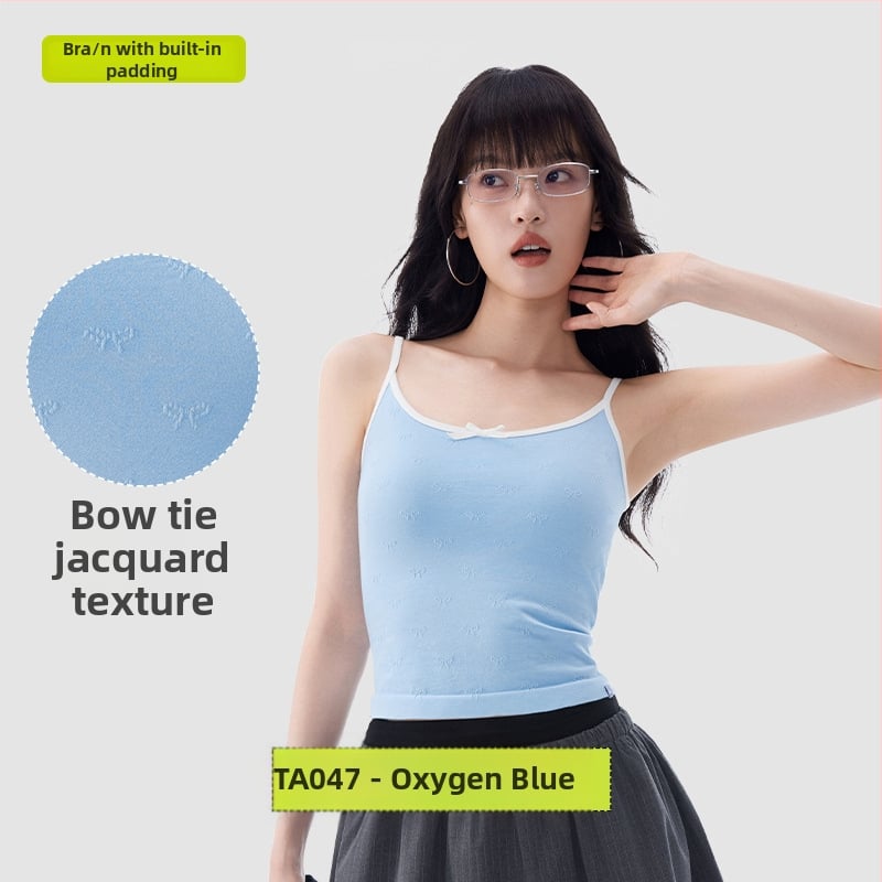 PUNLIEN Podstavljena cami-vest za žene — Slim fit, naramenice, jednobojni uzorak, viskoza/nylon smjesa (50–70% viskoze, 30–50% najlona), elastičan