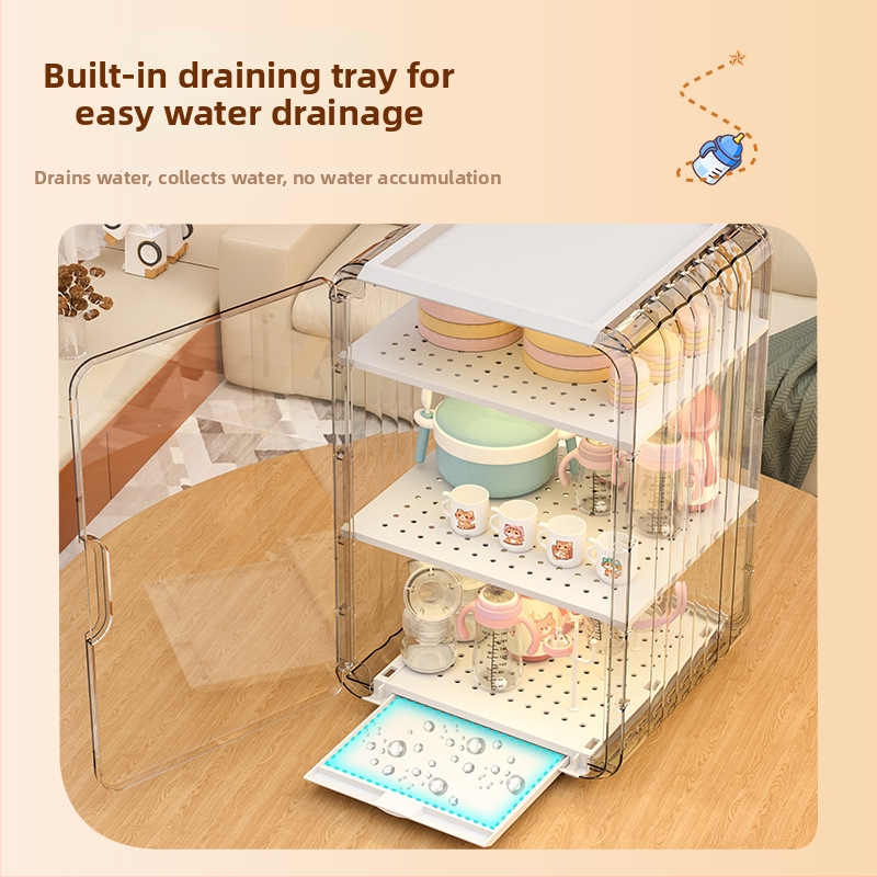 Κουτί αποθήκευσης μπιμπερού και βάση στέγνωσης – Υλικό PS, 18L, Μετακινούμενο, Απλός και μοντέρνος σχεδιασμός