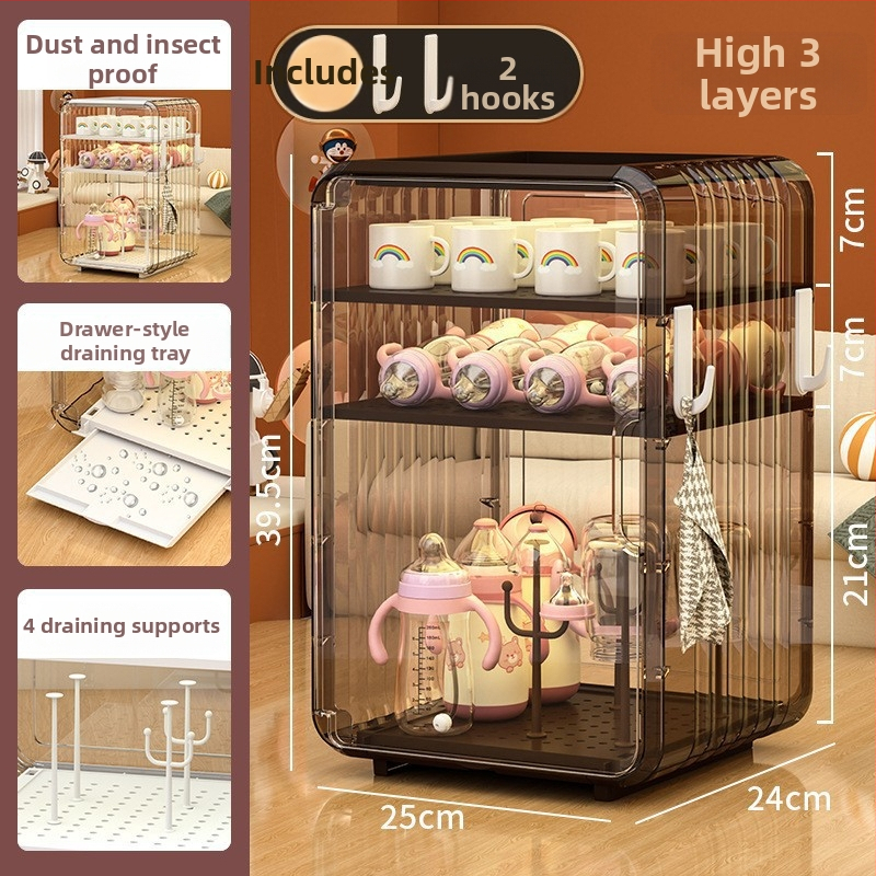 Κουτί αποθήκευσης μπιμπερού και βάση στέγνωσης – Υλικό PS, 18L, Μετακινούμενο, Απλός και μοντέρνος σχεδιασμός