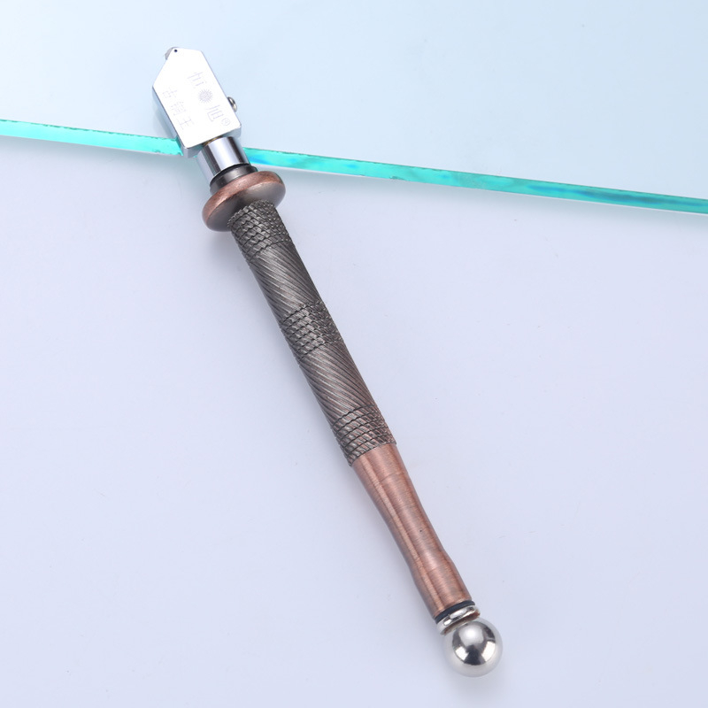 Hengxu Ručni rezač stakla i pločica – Nehrđajući čelik, valjkasta oštrica, višenamjenski alat za staklo, ogledala i keramiku