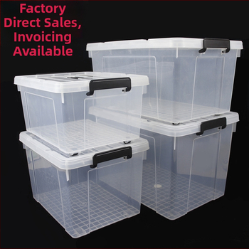 Διάφανη κούτα αποθήκευσης με ρόδες και καπάκι, παχύμενη πλαστική κατασκευή PP για σαλόνι, πολυχρηστική και φορητή