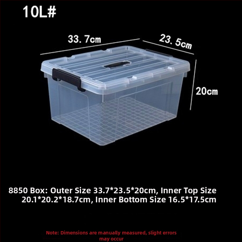 Διάφανη κούτα αποθήκευσης με ρόδες και καπάκι, παχύμενη πλαστική κατασκευή PP για σαλόνι, πολυχρηστική και φορητή