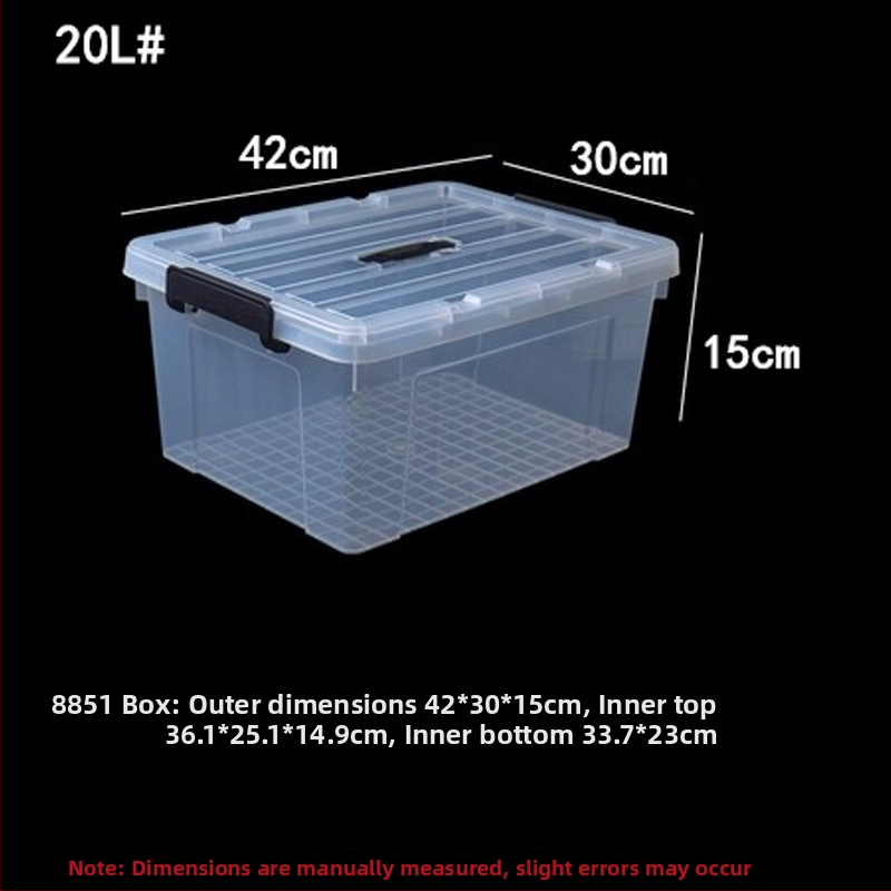 Διάφανη κούτα αποθήκευσης με ρόδες και καπάκι, παχύμενη πλαστική κατασκευή PP για σαλόνι, πολυχρηστική και φορητή