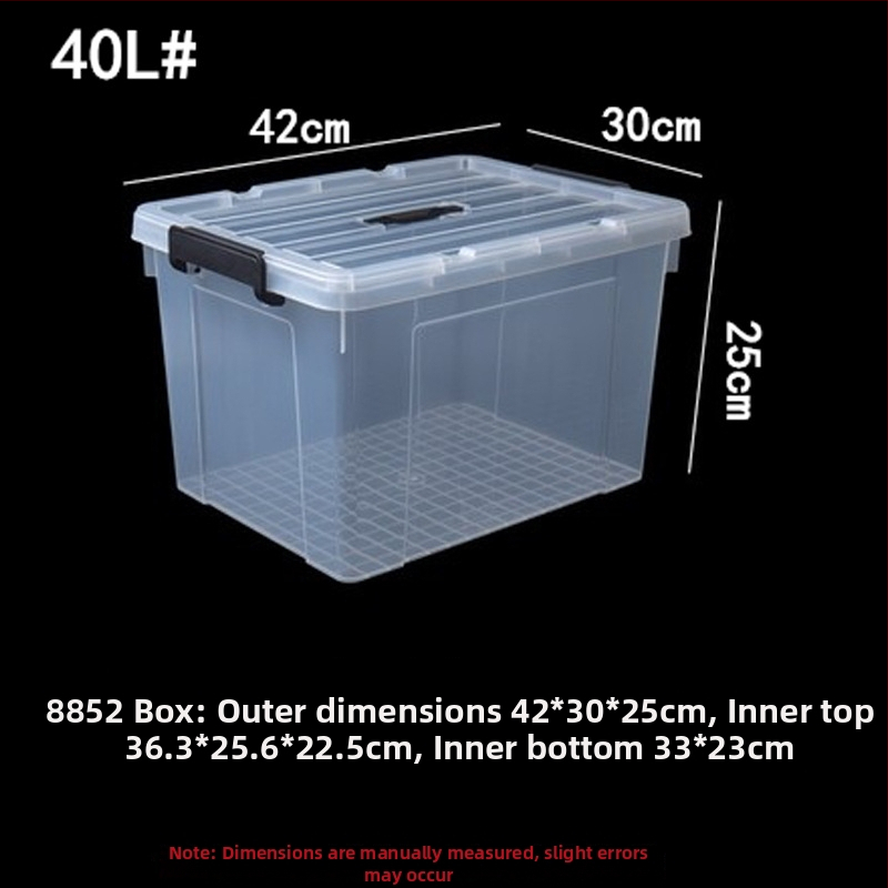 Διάφανη κούτα αποθήκευσης με ρόδες και καπάκι, παχύμενη πλαστική κατασκευή PP για σαλόνι, πολυχρηστική και φορητή