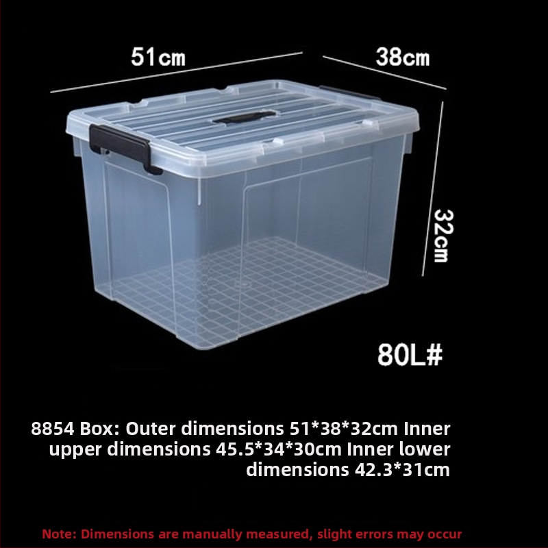 Διάφανη κούτα αποθήκευσης με ρόδες και καπάκι, παχύμενη πλαστική κατασκευή PP για σαλόνι, πολυχρηστική και φορητή