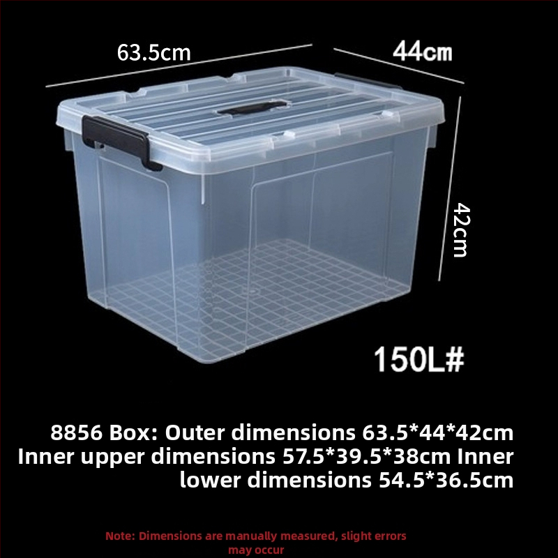 Διάφανη κούτα αποθήκευσης με ρόδες και καπάκι, παχύμενη πλαστική κατασκευή PP για σαλόνι, πολυχρηστική και φορητή