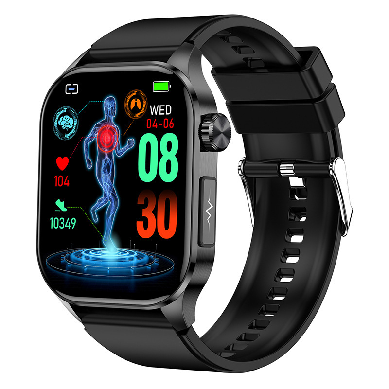 ET580 Bluetooth ECG pametni sat s praćenjem glukoze u krvi, otkucaja srca i krvnog tlaka, zasićenosti kisikom i praćenja sna