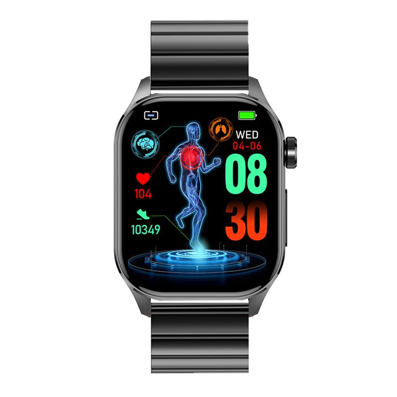 ET580 Bluetooth ECG pametni sat s praćenjem glukoze u krvi, otkucaja srca i krvnog tlaka, zasićenosti kisikom i praćenja sna