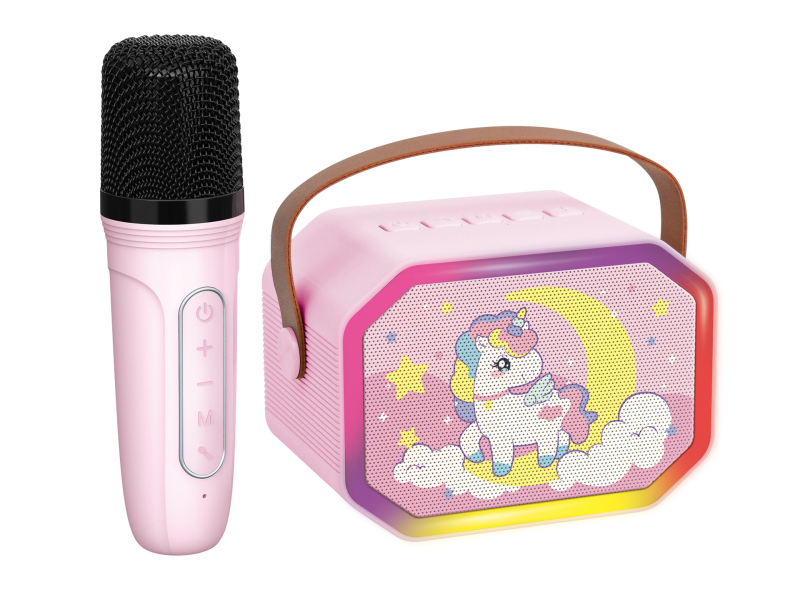 Dječji Bluetooth karaoke mikrofon — sve-u-jednom, ugrađena baterija, izlaz 6W, frekvencijski raspon 20Hz–20kHz, SNR ≥70dB