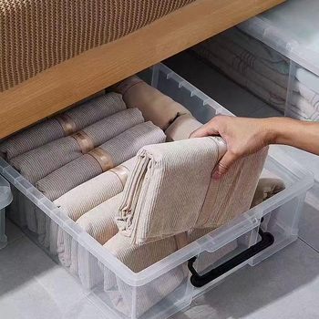 Kutija za skladištenje automobila - prozirna, pravokutna, kut s oštrim kutem, 40 L, PP materijal