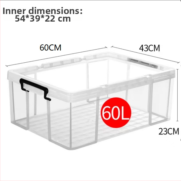 Kutija za skladištenje automobila - prozirna, pravokutna, kut s oštrim kutem, 40 L, PP materijal