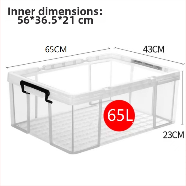 Kutija za skladištenje automobila - prozirna, pravokutna, kut s oštrim kutem, 40 L, PP materijal