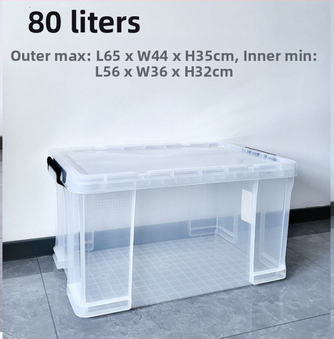 Kutija za skladištenje automobila - prozirna, pravokutna, kut s oštrim kutem, 40 L, PP materijal