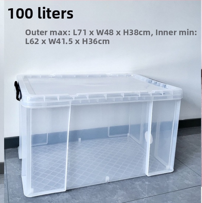 Kutija za skladištenje automobila - prozirna, pravokutna, kut s oštrim kutem, 40 L, PP materijal