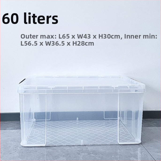Kutija za skladištenje automobila - prozirna, pravokutna, kut s oštrim kutem, 40 L, PP materijal