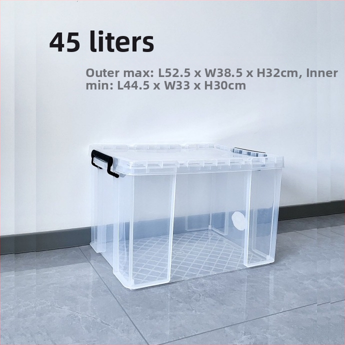 Kutija za skladištenje automobila - prozirna, pravokutna, kut s oštrim kutem, 40 L, PP materijal
