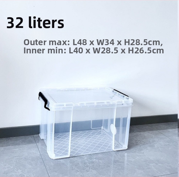 Kutija za skladištenje automobila - prozirna, pravokutna, kut s oštrim kutem, 40 L, PP materijal