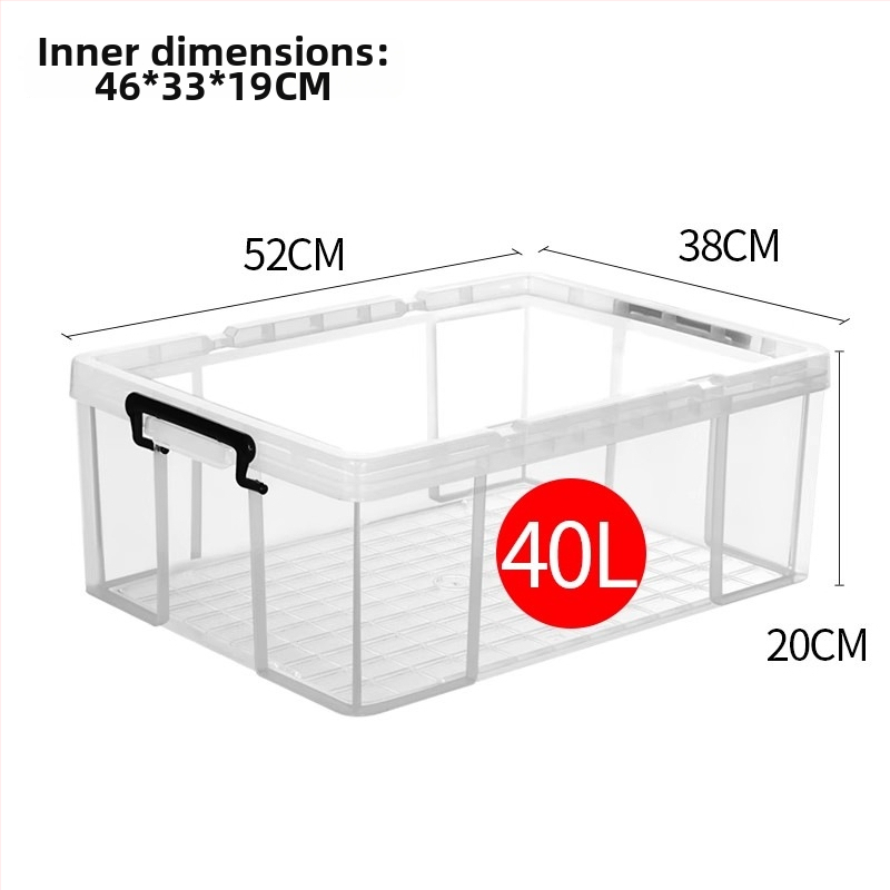 Kutija za skladištenje automobila - prozirna, pravokutna, kut s oštrim kutem, 40 L, PP materijal