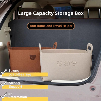 Kutija za prtljažnik automobila od filca, dizajn crtani medvjed, kapacitet 5–10 L, mogućnost otiska loga