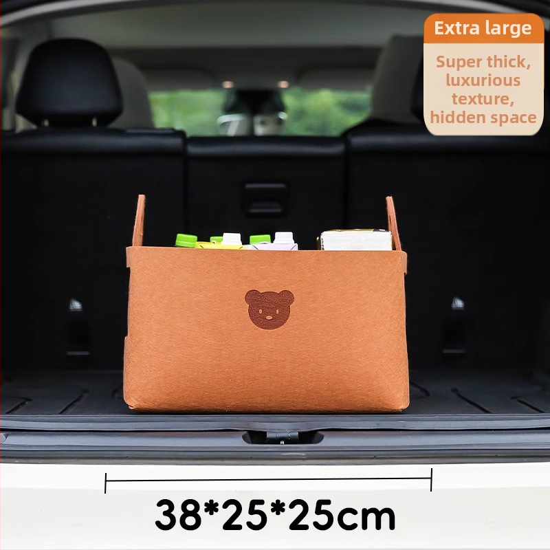 Kutija za prtljažnik automobila od filca, dizajn crtani medvjed, kapacitet 5–10 L, mogućnost otiska loga