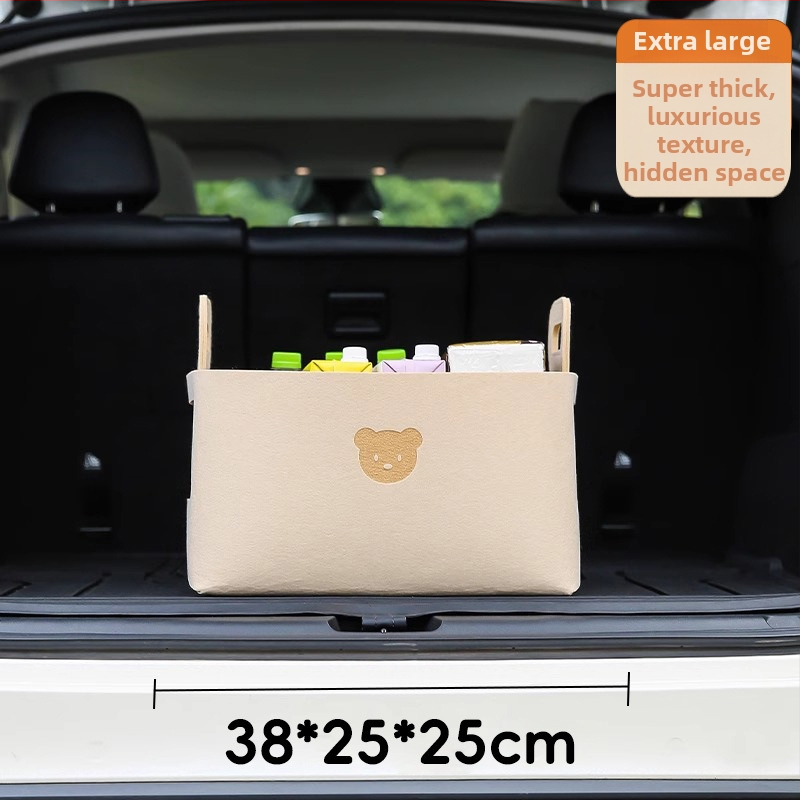 Kutija za prtljažnik automobila od filca, dizajn crtani medvjed, kapacitet 5–10 L, mogućnost otiska loga