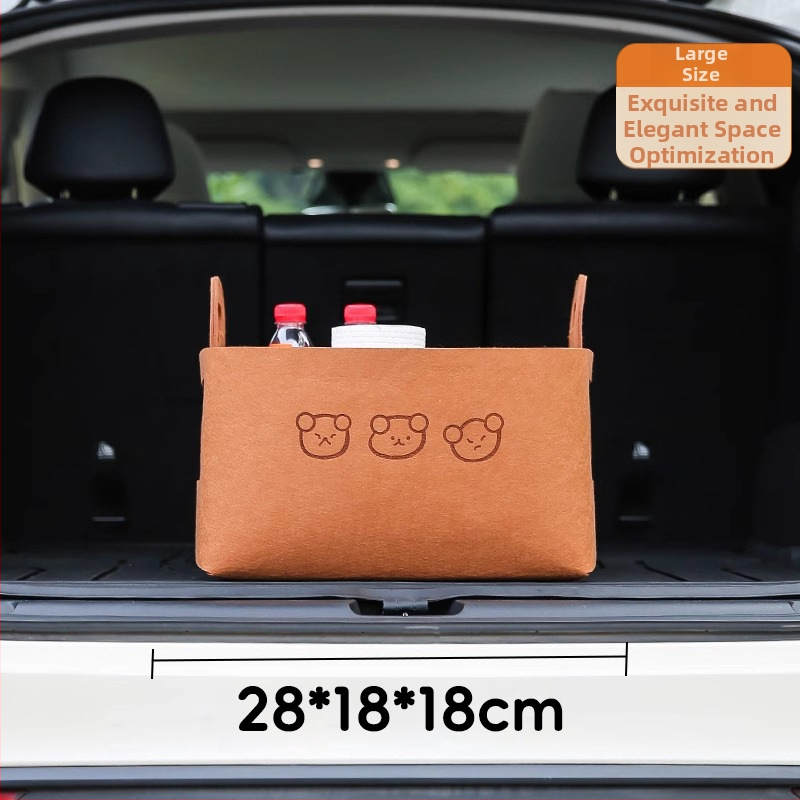 Kutija za prtljažnik automobila od filca, dizajn crtani medvjed, kapacitet 5–10 L, mogućnost otiska loga