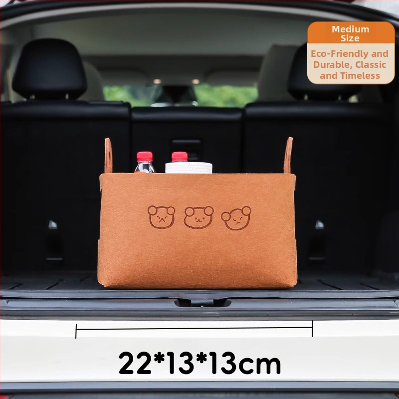 Kutija za prtljažnik automobila od filca, dizajn crtani medvjed, kapacitet 5–10 L, mogućnost otiska loga