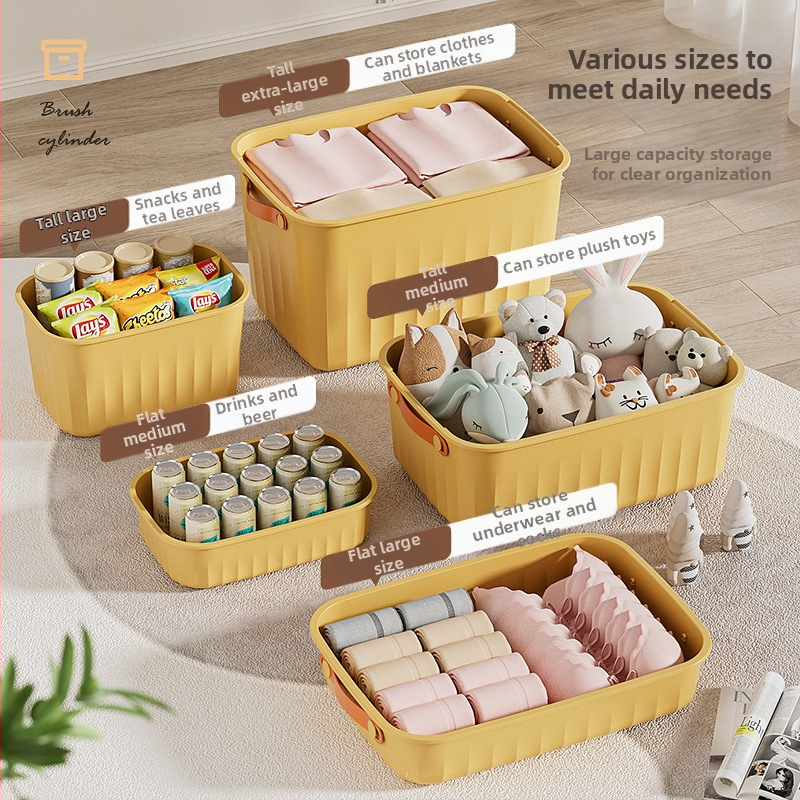 Kutija za pohranu s poklopcem, PP plastika, s ručkom, kapacitet 0-5 L, višestruka namjena, otporna na prašinu