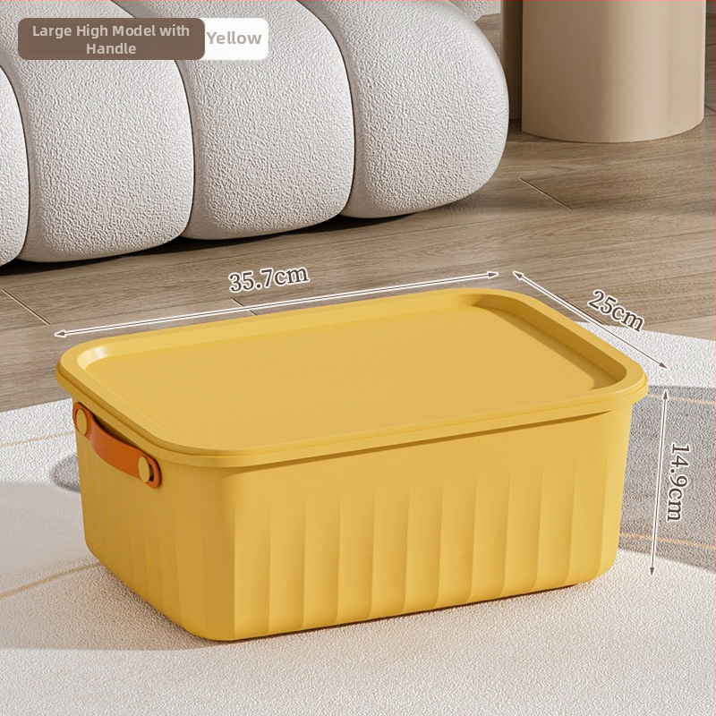 Kutija za pohranu s poklopcem, PP plastika, s ručkom, kapacitet 0-5 L, višestruka namjena, otporna na prašinu
