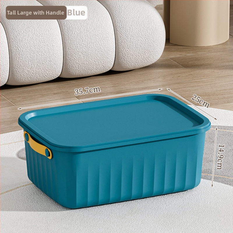 Kutija za pohranu s poklopcem, PP plastika, s ručkom, kapacitet 0-5 L, višestruka namjena, otporna na prašinu