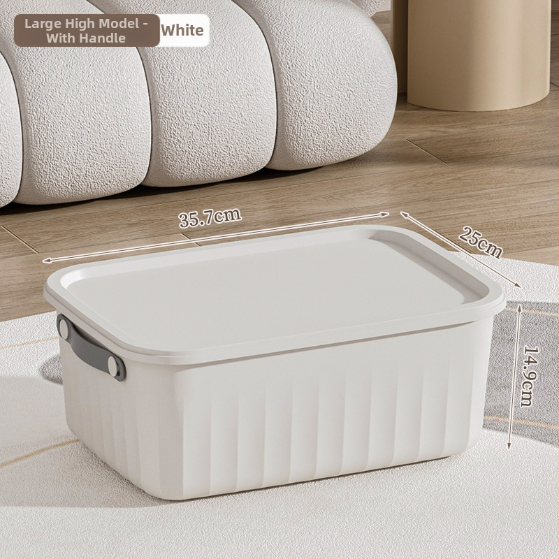 Kutija za pohranu s poklopcem, PP plastika, s ručkom, kapacitet 0-5 L, višestruka namjena, otporna na prašinu
