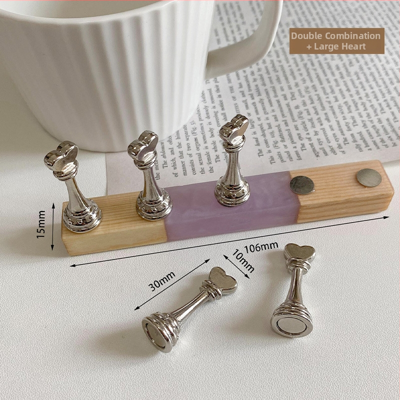 Držač za manikuru s podrškom za prste – materijal: metal, legura, smola, akril; uzorak: blokovi i šahovnica; serija: Princess; težina: 80 g po setu