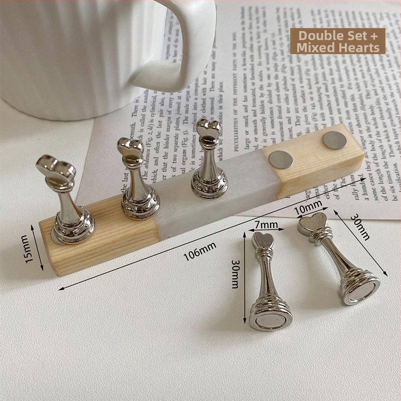 Držač za manikuru s podrškom za prste – materijal: metal, legura, smola, akril; uzorak: blokovi i šahovnica; serija: Princess; težina: 80 g po setu