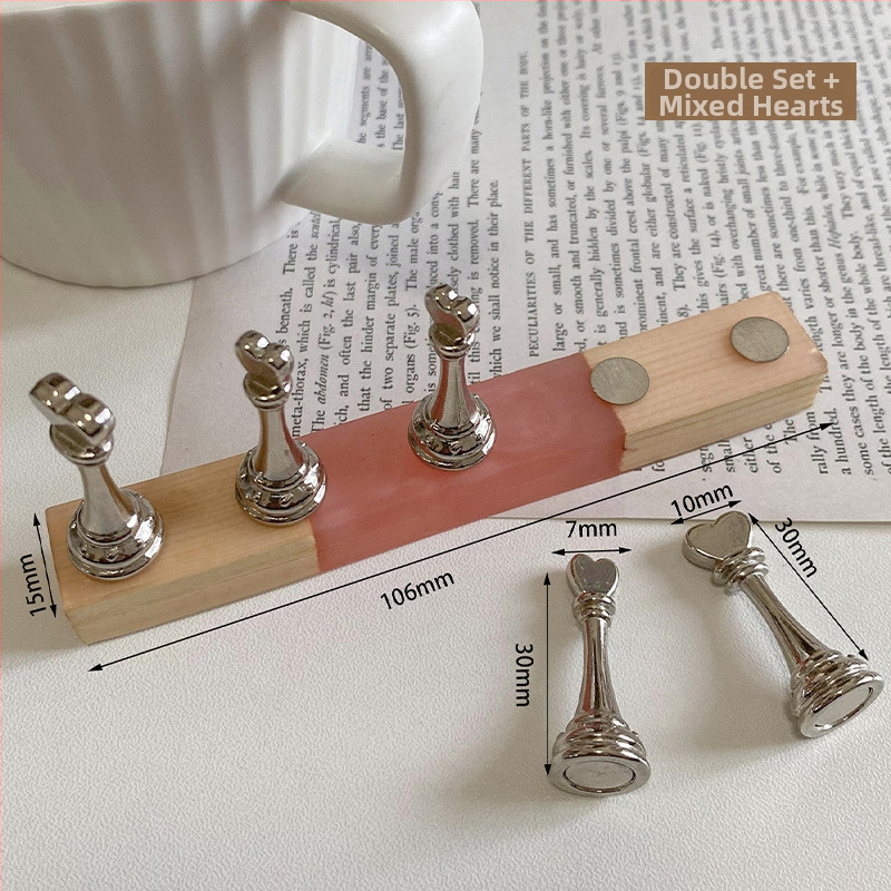 Držač za manikuru s podrškom za prste – materijal: metal, legura, smola, akril; uzorak: blokovi i šahovnica; serija: Princess; težina: 80 g po setu