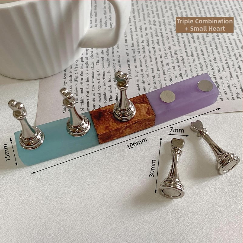 Držač za manikuru s podrškom za prste – materijal: metal, legura, smola, akril; uzorak: blokovi i šahovnica; serija: Princess; težina: 80 g po setu