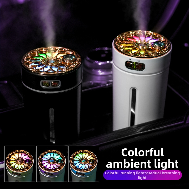 Automobilový zvlhčovač a rozprašovač vône, ABS materiál, napájanie 5V, výkon 2W, univerzálna kompatibilita, pokrytie až 10 m²