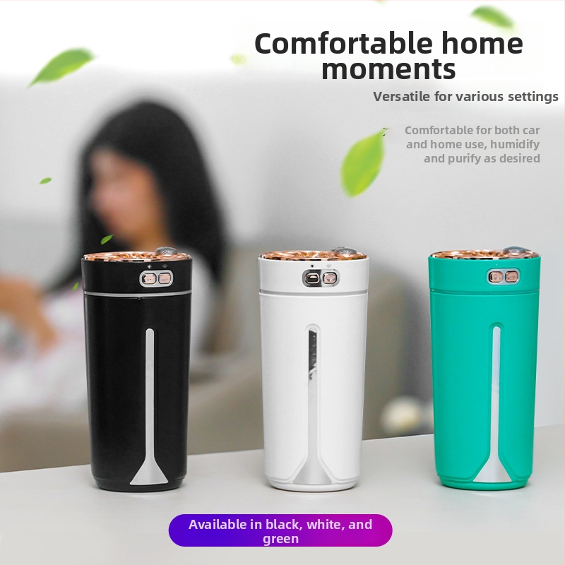 Automobilový zvlhčovač a rozprašovač vône, ABS materiál, napájanie 5V, výkon 2W, univerzálna kompatibilita, pokrytie až 10 m²