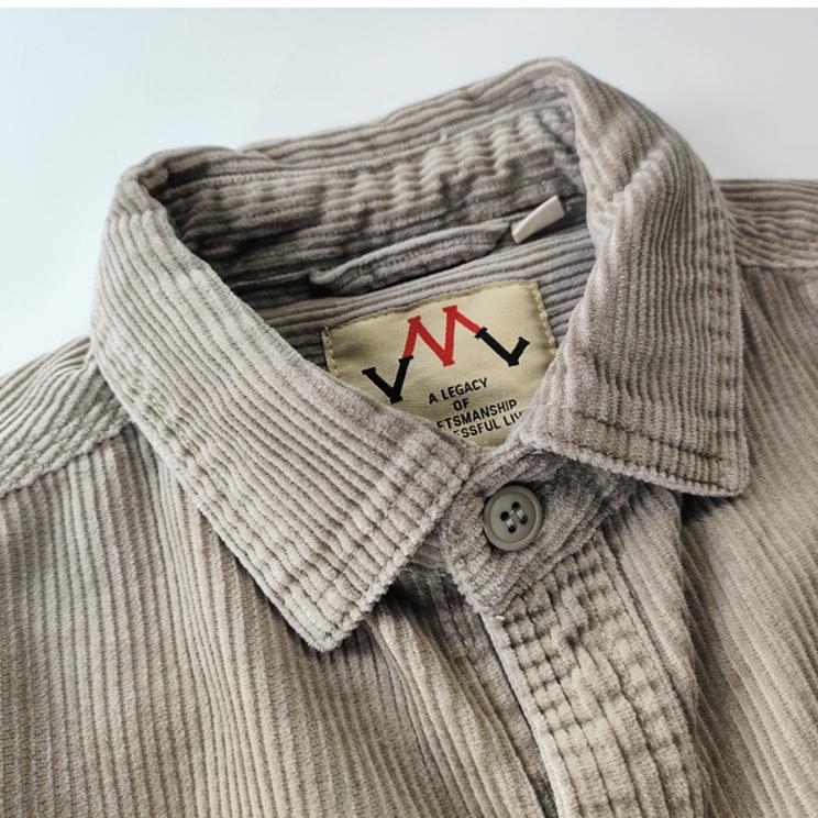 Πουκάμισο – ιαπωνικού ρετρό στυλ, ελεύθερη γραμμή, κεντημένο λογότυπο (Rayon ύφασμα, βασικό ποσοστό ≥96%, γιακά με πέτο, μακριά μανίκια)