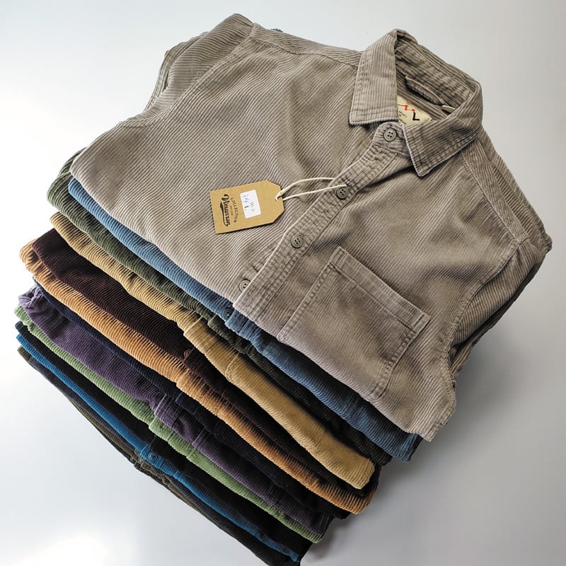 Πουκάμισο – ιαπωνικού ρετρό στυλ, ελεύθερη γραμμή, κεντημένο λογότυπο (Rayon ύφασμα, βασικό ποσοστό ≥96%, γιακά με πέτο, μακριά μανίκια)