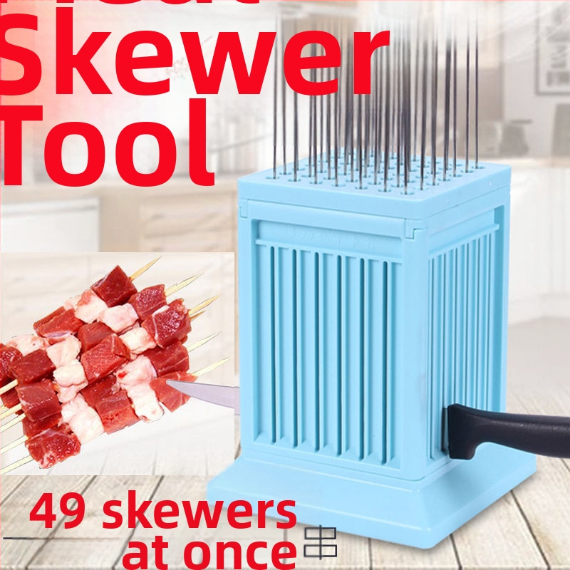 Železná grilovacia vidlica na špízy — nástroj na nabodávanie mäsa pre domáce použitie