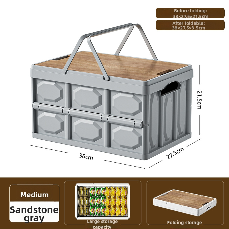 Višenamjenska sklopiva kutija za pohranu s poklopcem, prenosiva, kapaciteta 40–50 L, od PP plastike, 100% novi materijal, pogodna za dom, automobil i vanjsku upotrebu.